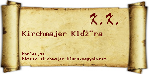 Kirchmajer Klára névjegykártya